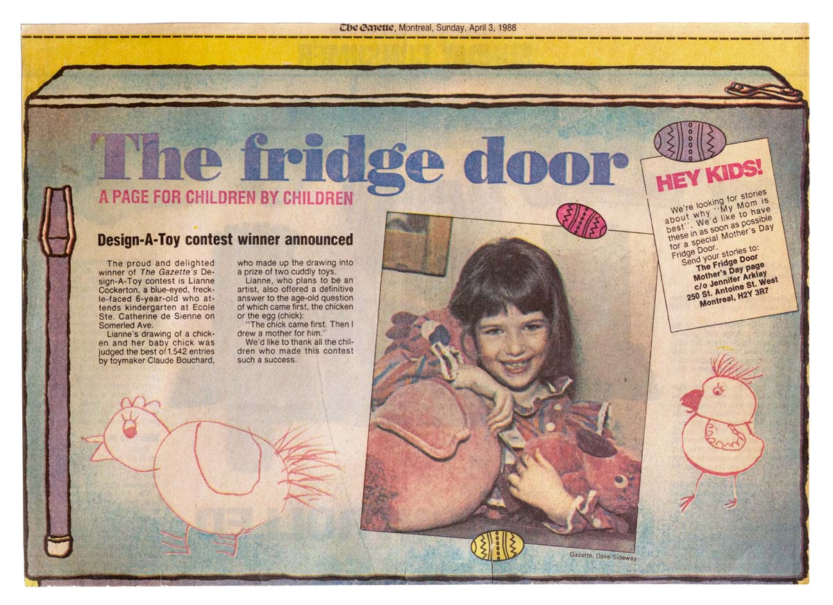 1988 The Gazette/ The fridge door, toy contest winner announced