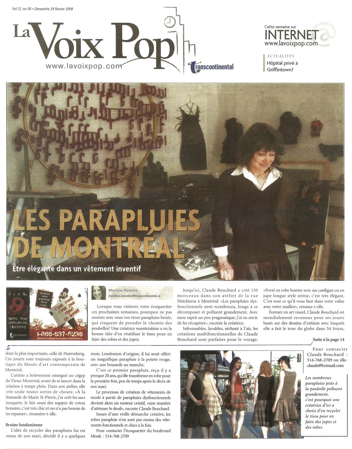 2008 La Voix POP. « Les parapluies de Montréal », Marylise Hamelin